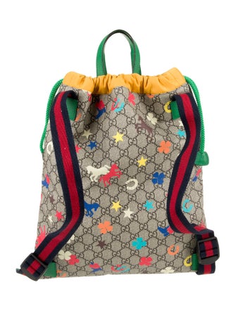 Gucci Kids' GG Supreme Horseprint Drawstring Bag