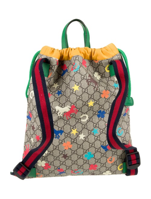 Gucci Kids' GG Supreme Horseprint Drawstring Bag
