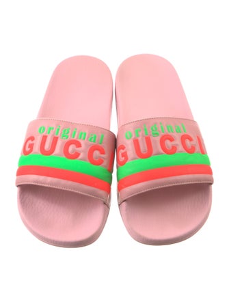 Gucci Leather Printed Slides