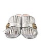 Gucci Leather Fringe Trim Accent Slides