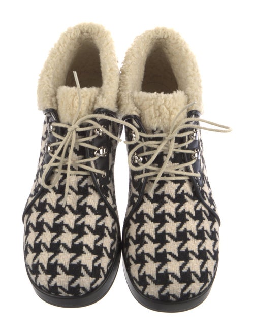 Gucci Wool Houndstooth Print Hiking Boots