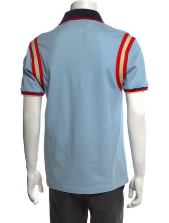 Gucci Bee Accent Striped Polo Shirt