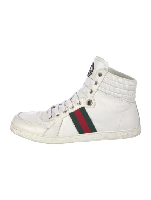 Gucci Web Accent Leather Sneakers
