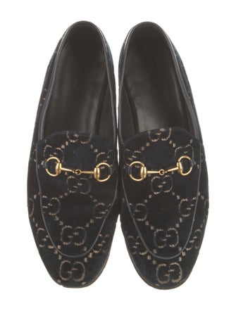 Gucci Horsebit Accent Velvet Loafers