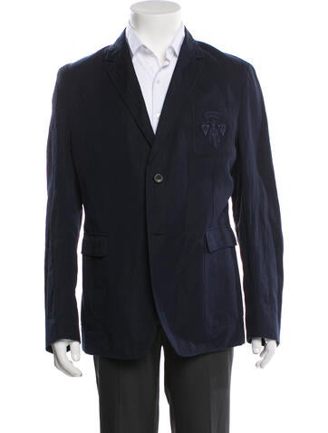 Gucci Suiting Embroidered Accent Blazer L