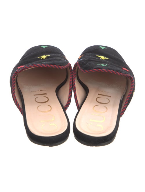 Gucci Bee Accent Velvet Mules
