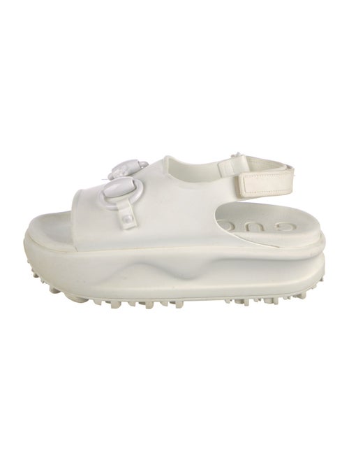 Gucci Horsebit Accent Rubber Slingback Sandals