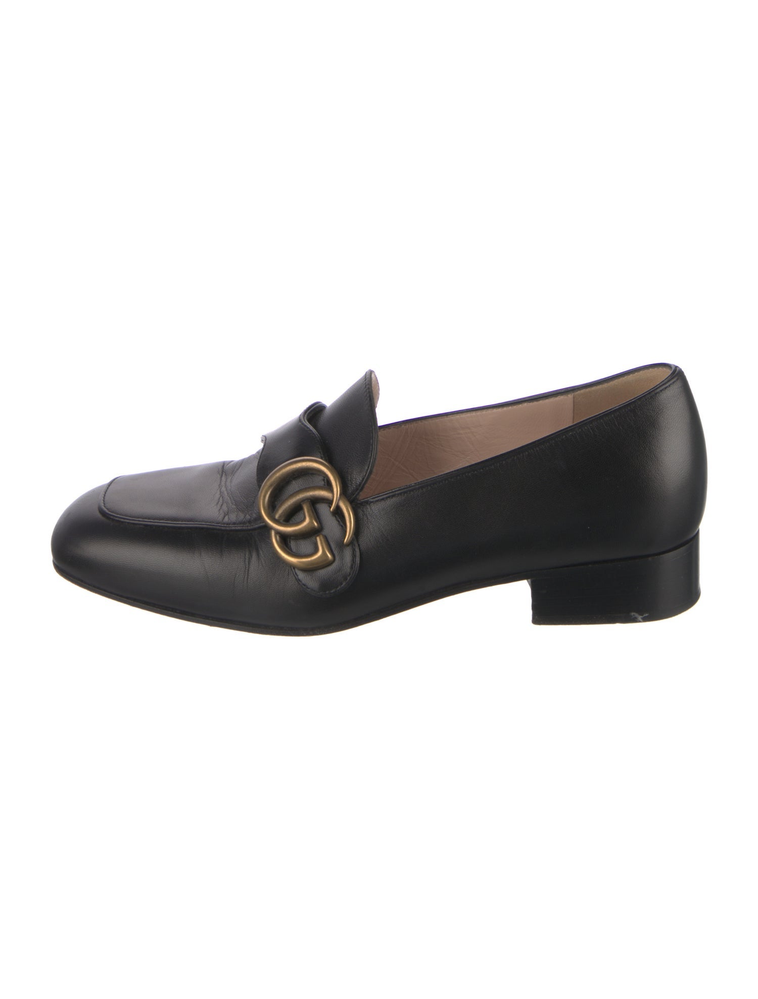 Gucci Double G Logo Leather Loafers