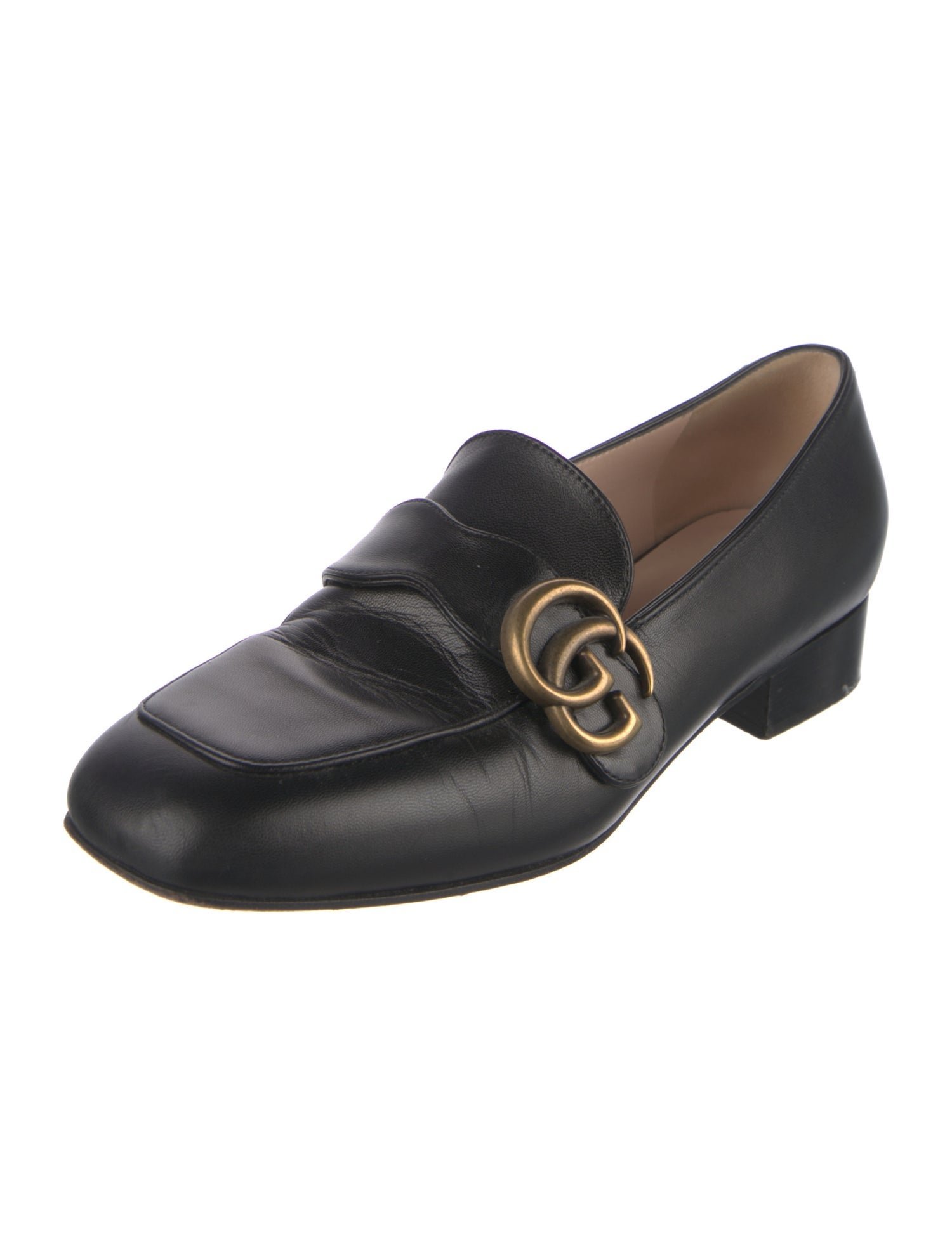 Gucci Double G Logo Leather Loafers