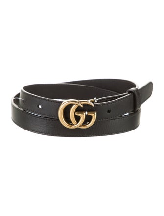 Gucci Double G Logo Skinny Belt