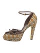 Gucci Canvas Printed D'Orsay Pumps