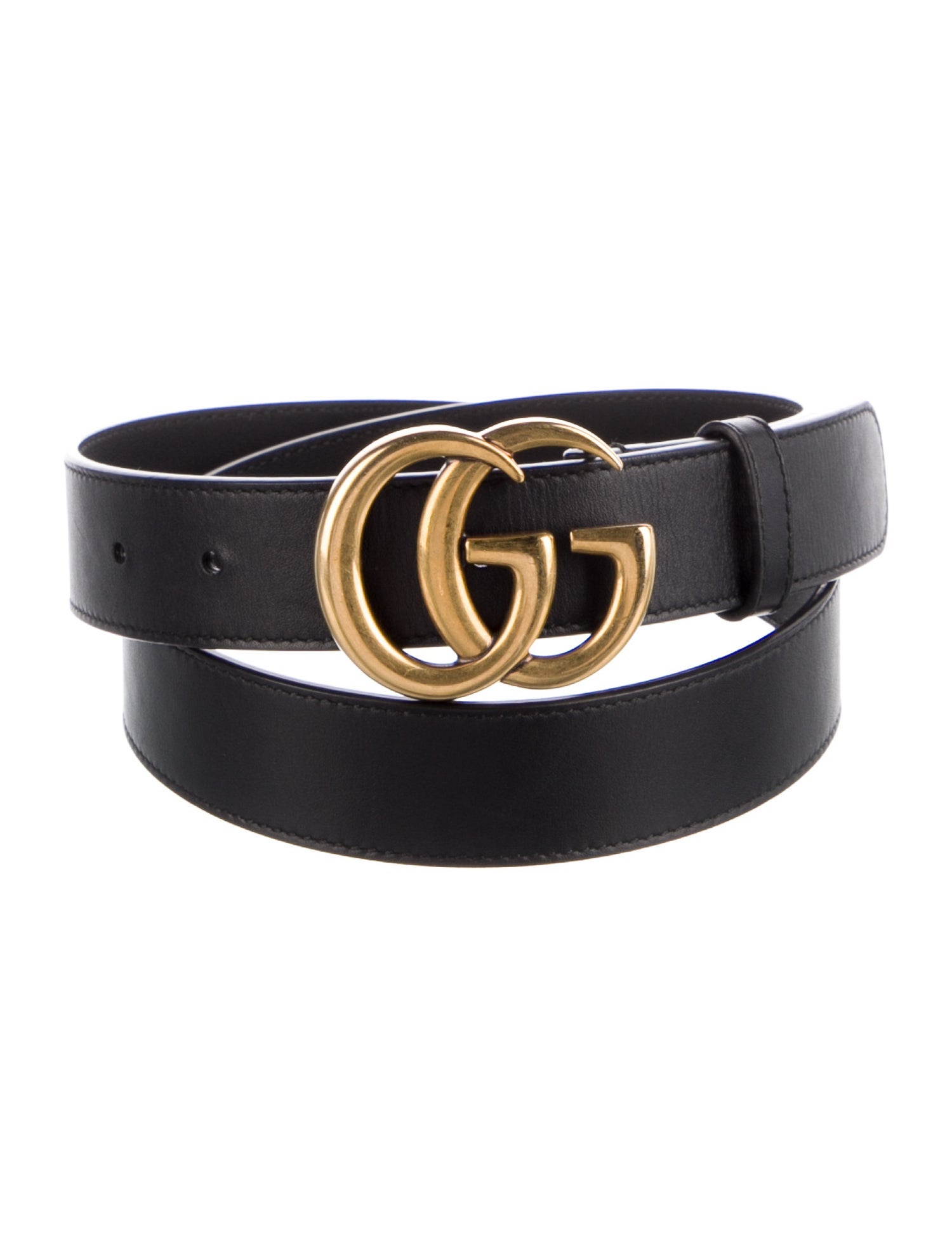 Gucci Double G Logo Calf Leather Belt