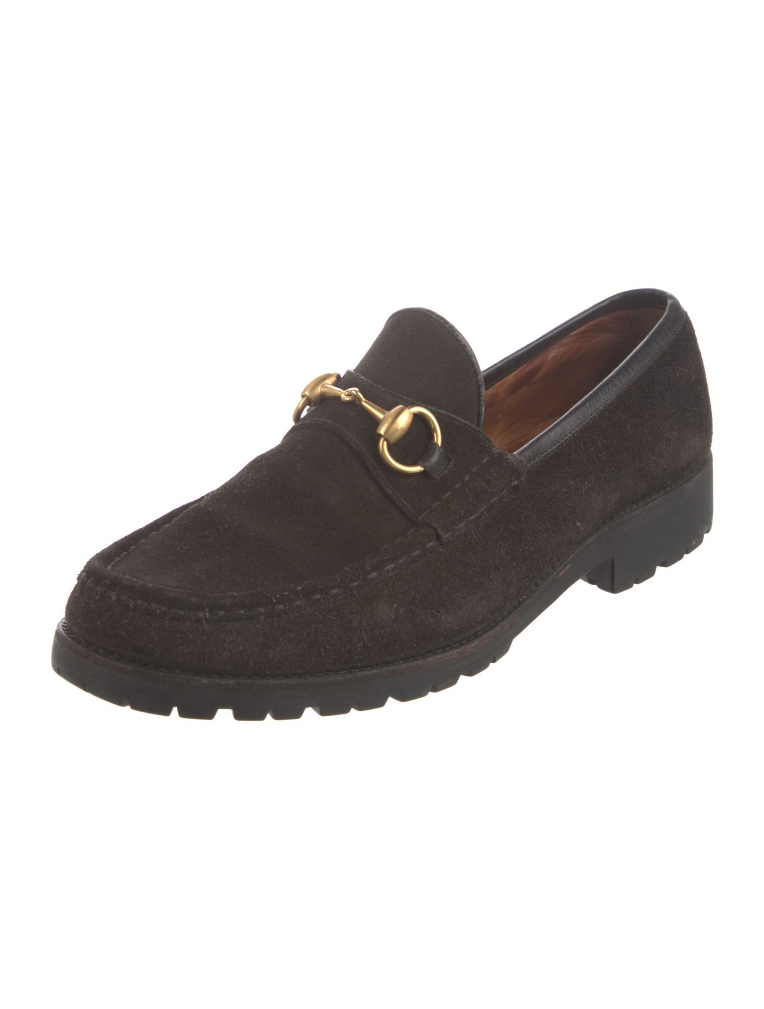 Gucci Horsebit Accent Suede Dress Loafers