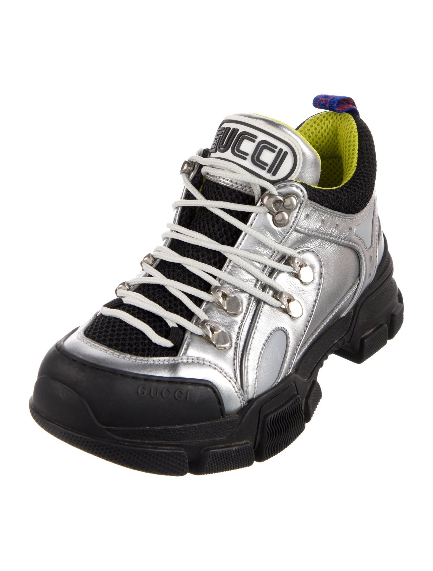 Gucci Leather Colorblock Pattern Chunky Sneakers