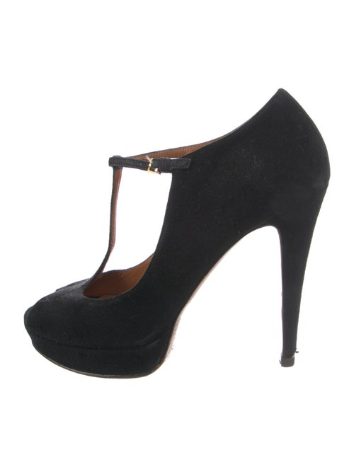 Gucci Suede T-Strap Pumps