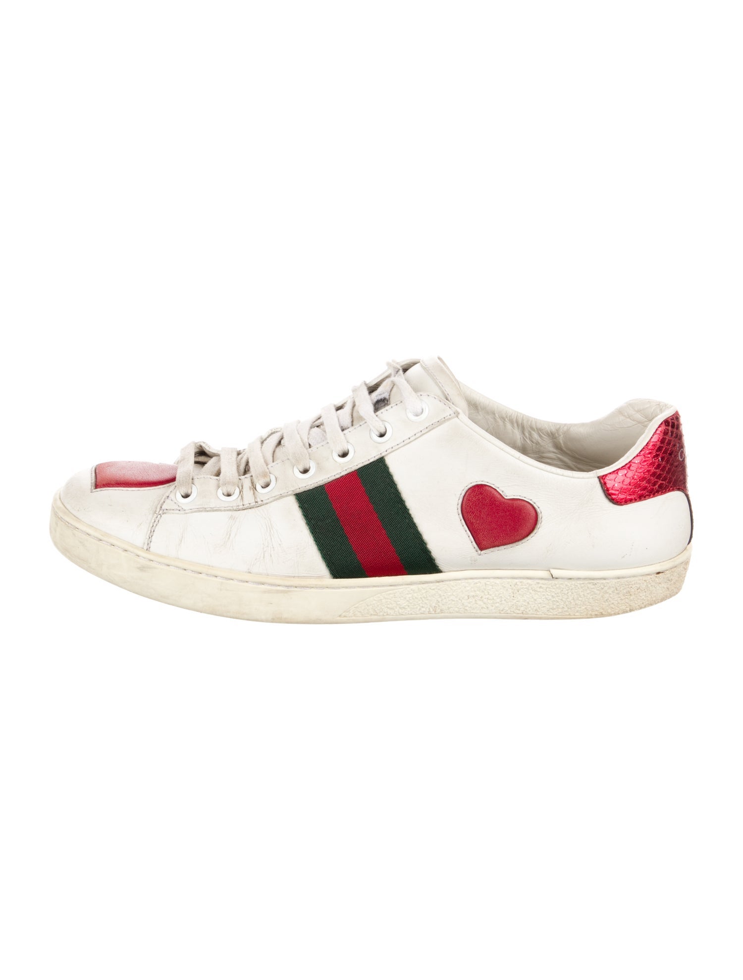 Gucci Web Accent Leather Sneakers