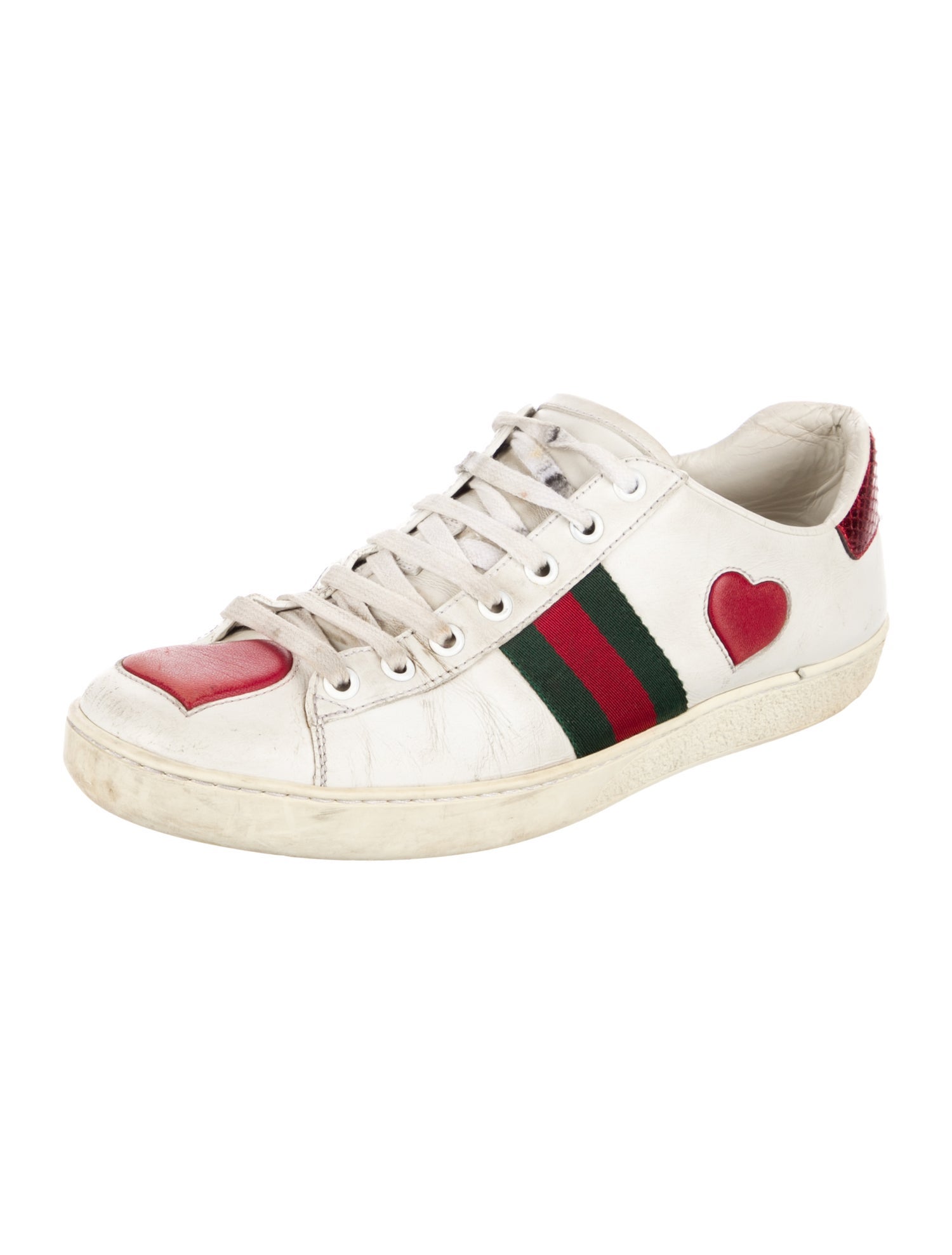 Gucci Web Accent Leather Sneakers