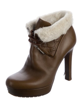 Gucci GG Signature Leather Lace-Up Boots