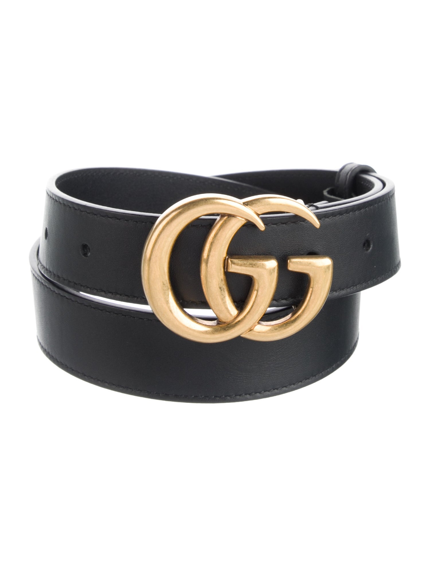 Gucci Double G Logo Skinny Belt