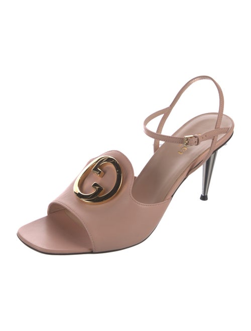 Gucci Interlocking G Logo Leather Slingback Sandals
