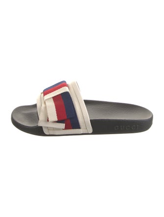 Gucci Sylvie Web Accent Bow Accents Slides