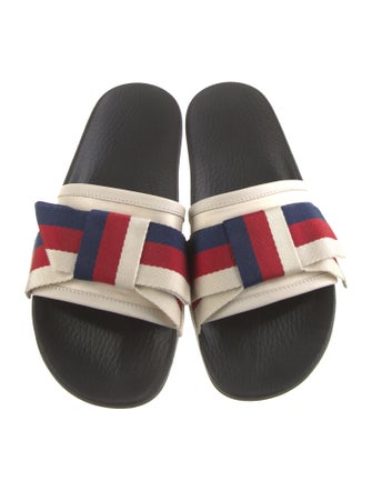Gucci Sylvie Web Accent Bow Accents Slides