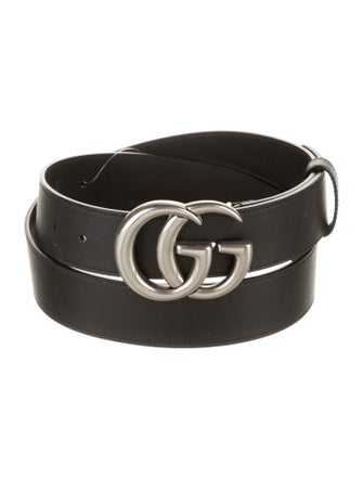 Gucci Double G Logo Leather Belt