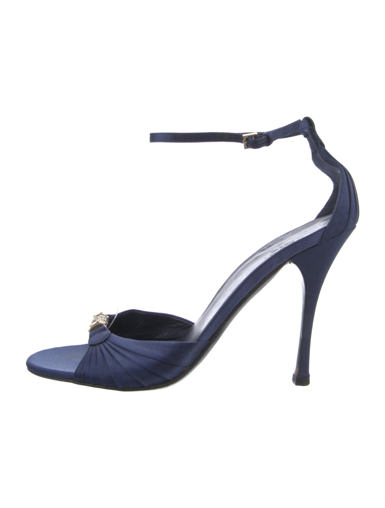 Gucci Satin Crystal Embellishments Sandals