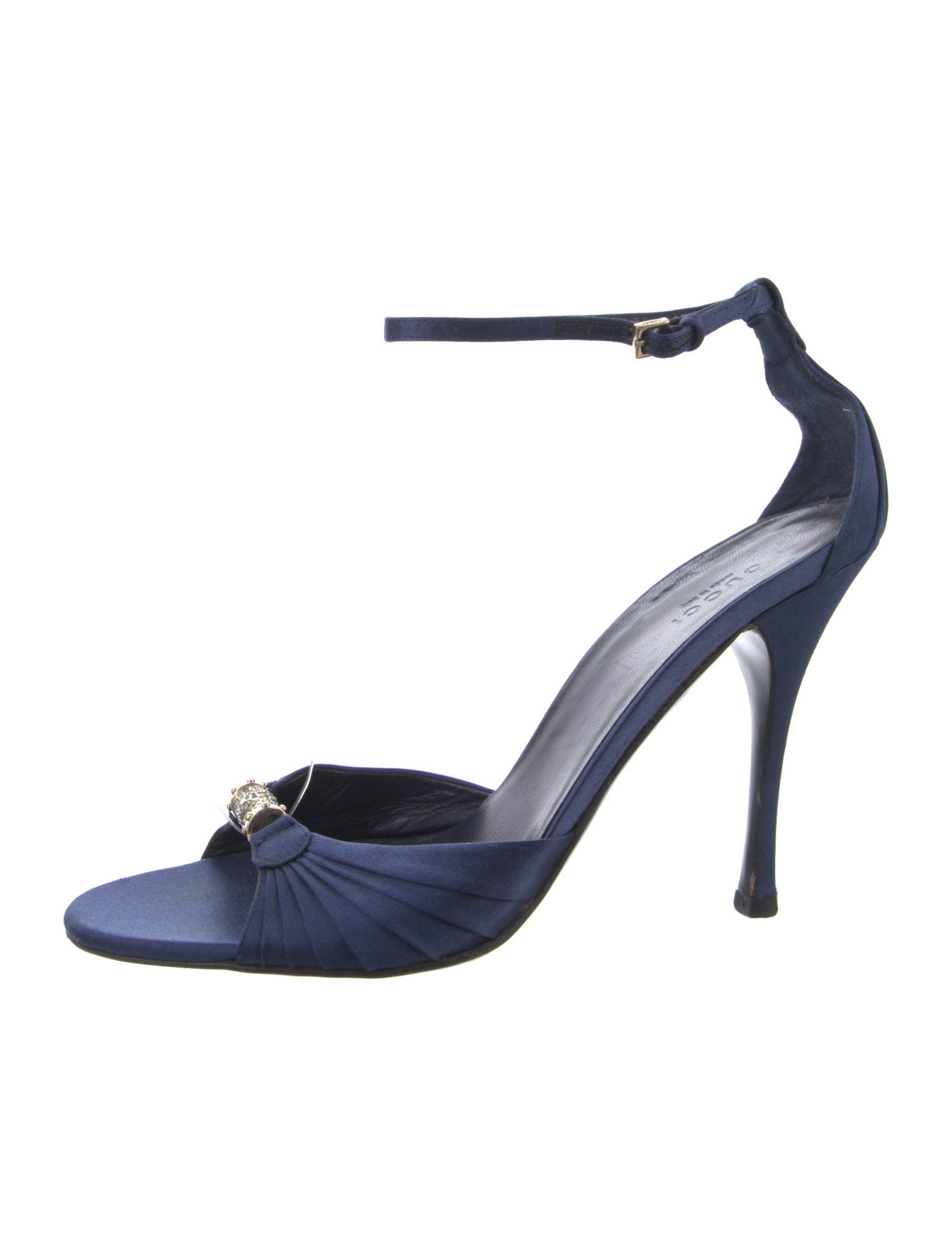 Gucci Satin Crystal Embellishments Sandals