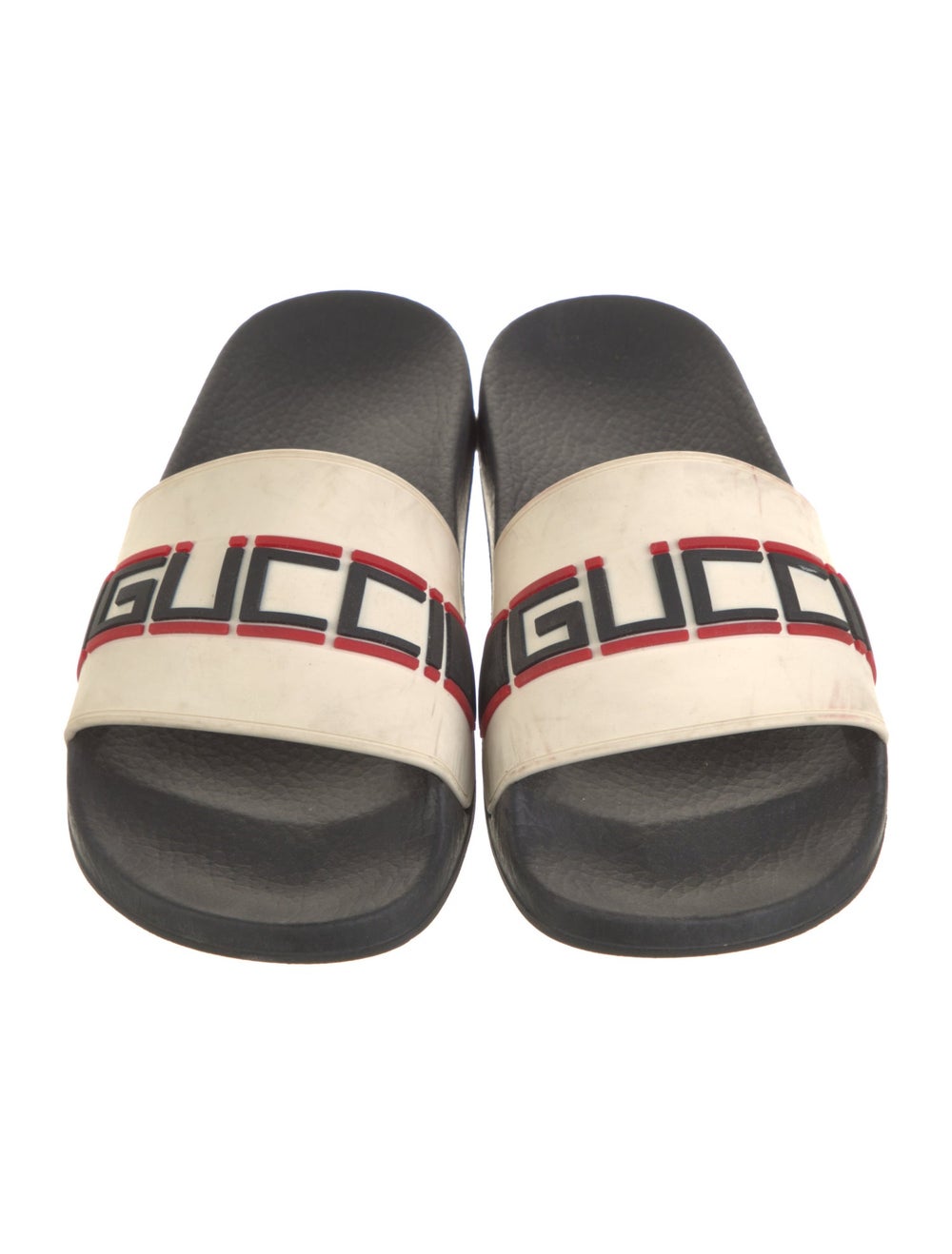 Gucci Rubber Slides Neutrals Sylvie Web Accent - image 3