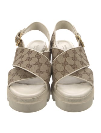 Gucci GG Canvas Canvas Slingback Sandals