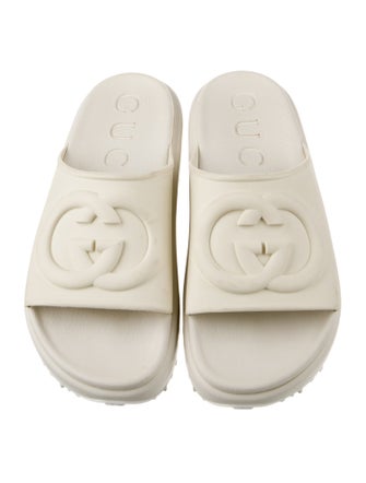 Gucci Platm Interlocking G Logo Slides