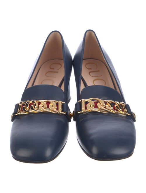 Gucci Sylvie Web Accent Leather Pumps