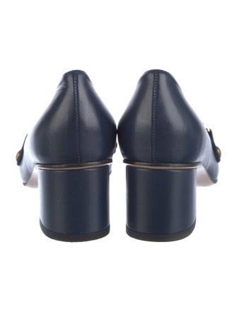 Gucci Sylvie Web Accent Leather Pumps