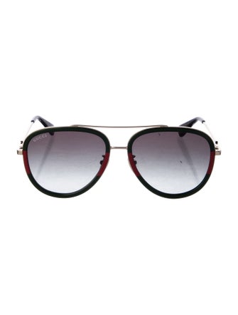 Gucci Web Accent Aviator Sunglasses