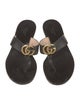 Gucci Double G Logo Leather Slides