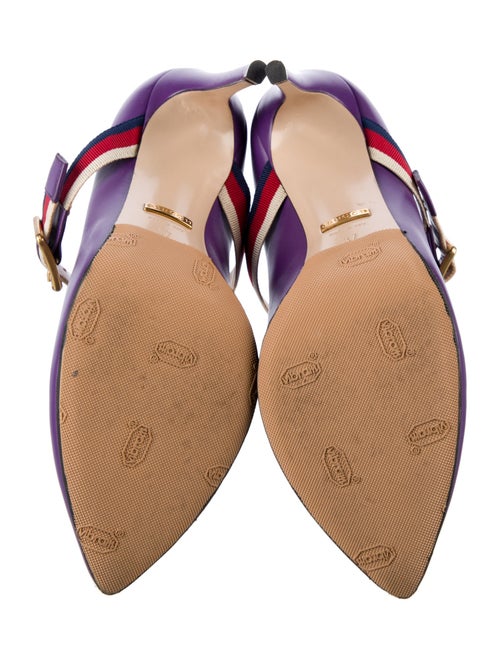 Gucci Sylvie Web Accent Leather Pumps