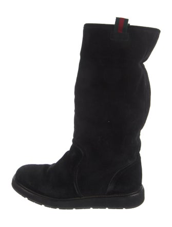 Gucci Web Accent Suede Boots