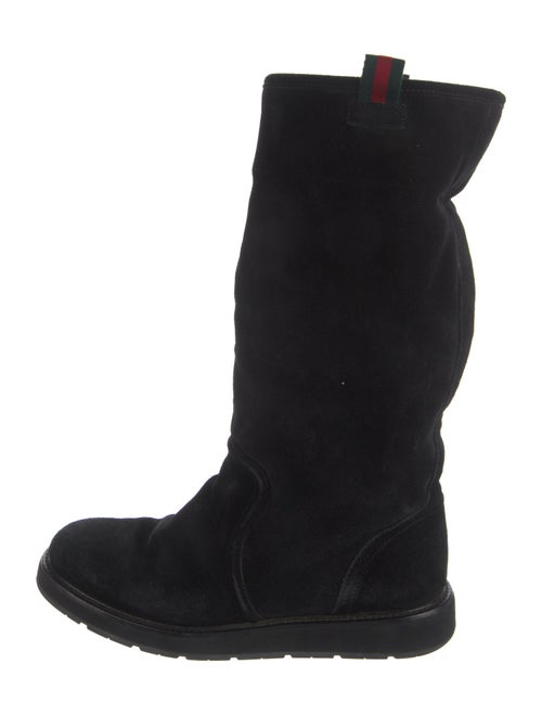 Gucci Web Accent Suede Boots