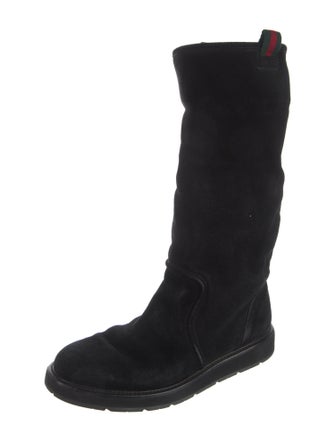 Gucci Web Accent Suede Boots