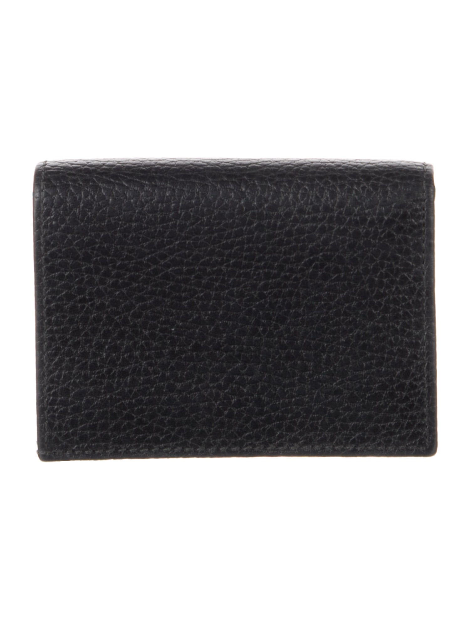 Gucci Double G Logo Leather Compact Wallet