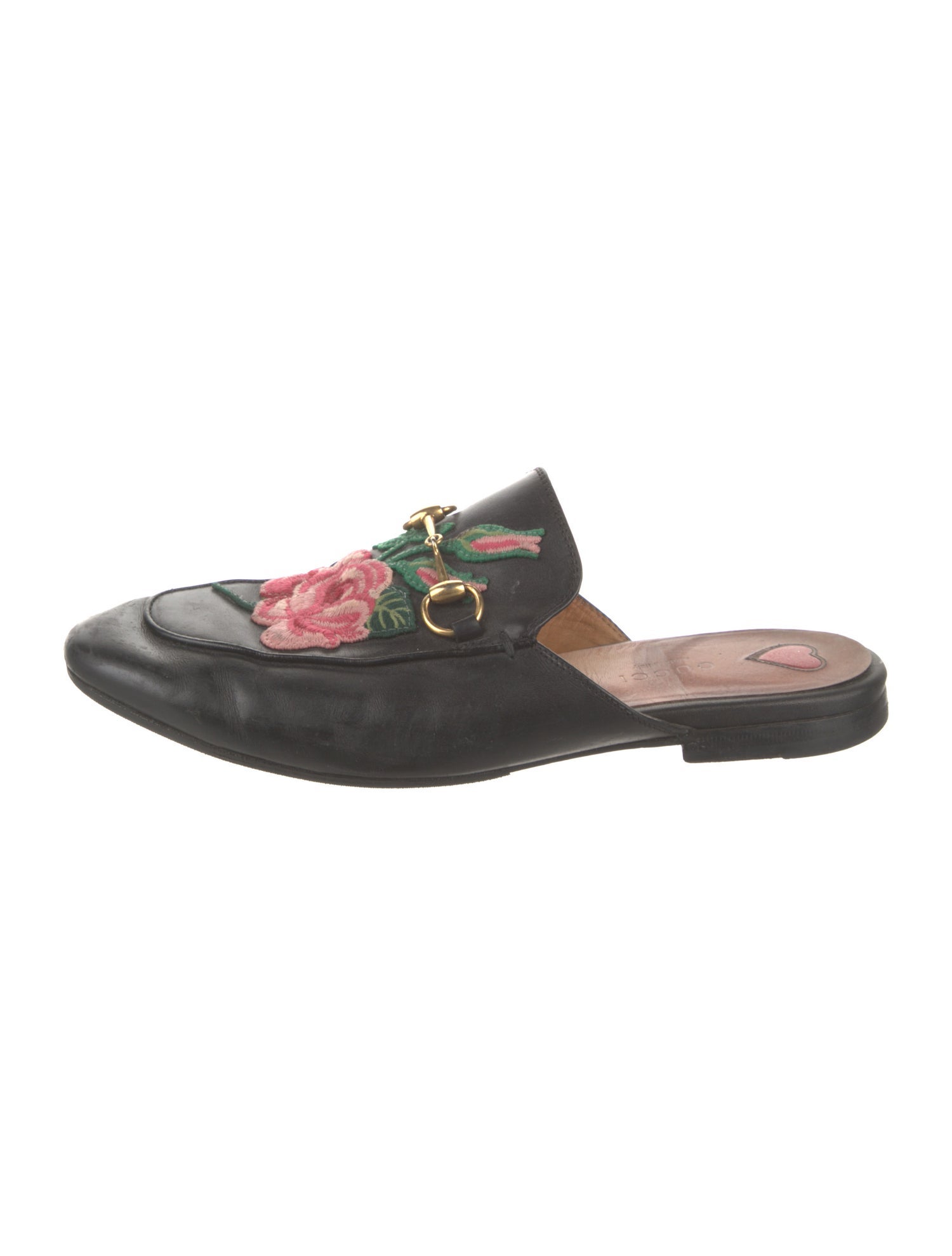 Gucci Leather Floral Print Mules