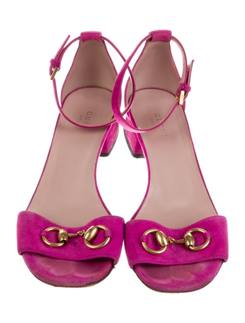 Gucci Horsebit Accent Suede Sandals