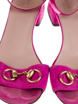 Gucci Horsebit Accent Suede Sandals