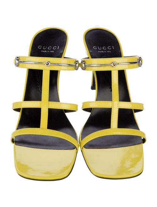Gucci Horsebit Accent Patent Leather Slides