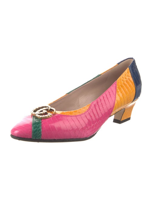Gucci Snakeskin Colorblock Pattern Pumps