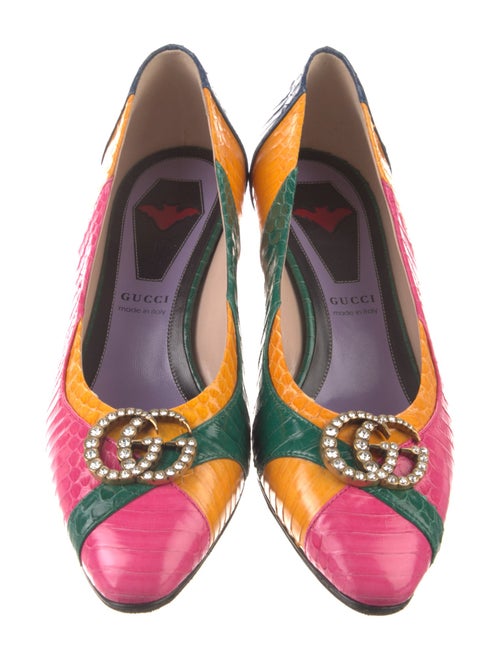 Gucci Snakeskin Colorblock Pattern Pumps