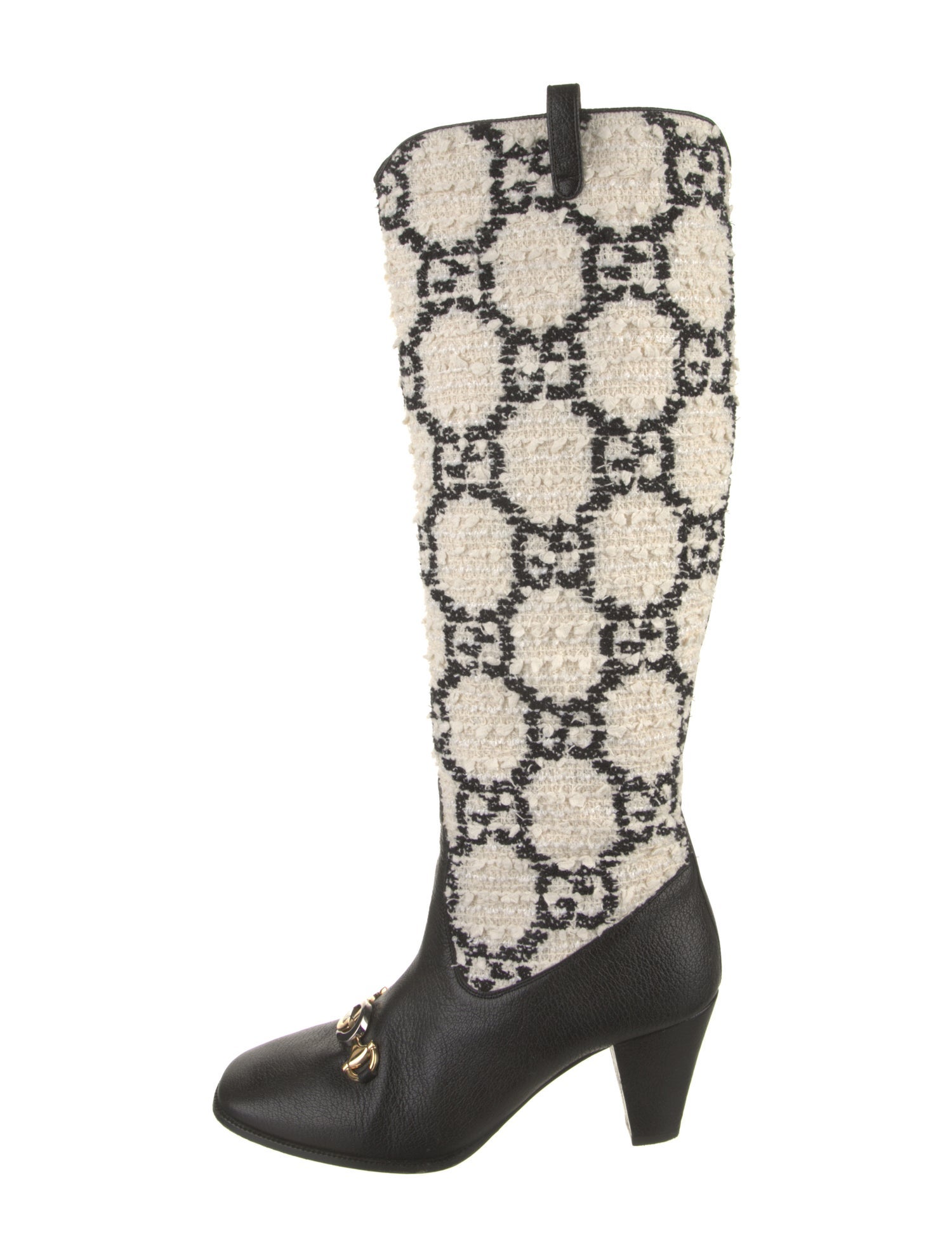 Gucci GG Supreme Tweed Lace-Up Boots