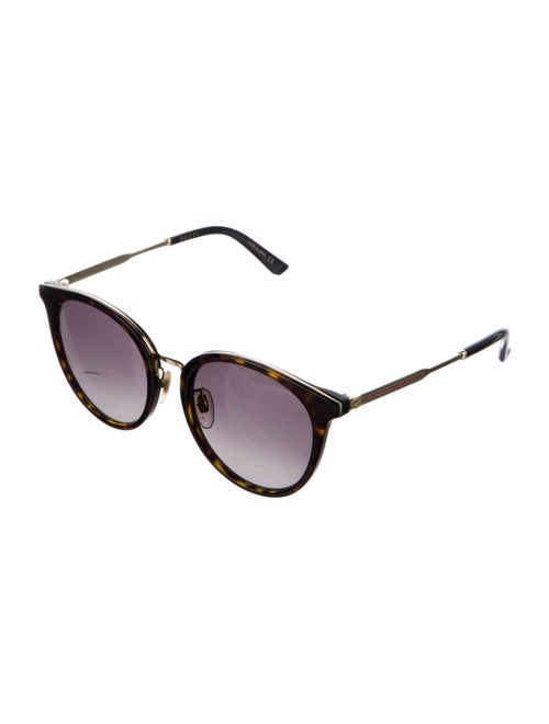 Gucci Web Accent Round Sunglasses