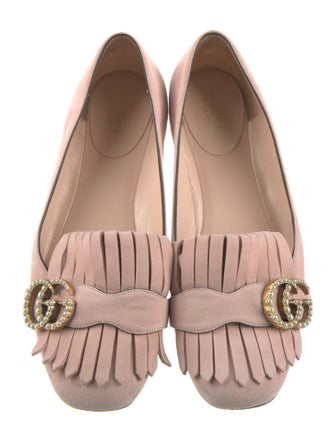 Gucci Double G Logo Suede Loafers